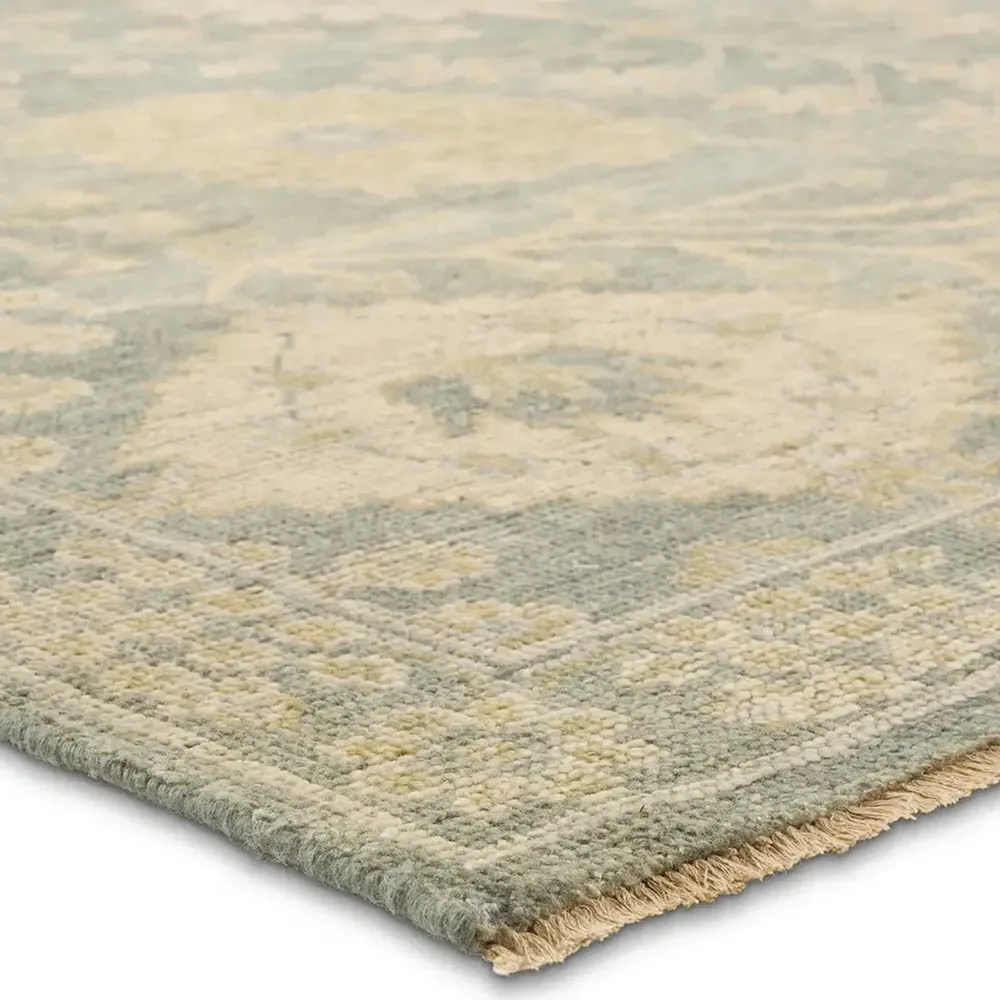 Romi Global Oushak Hand Knotted Rug - Light Blue, Wool