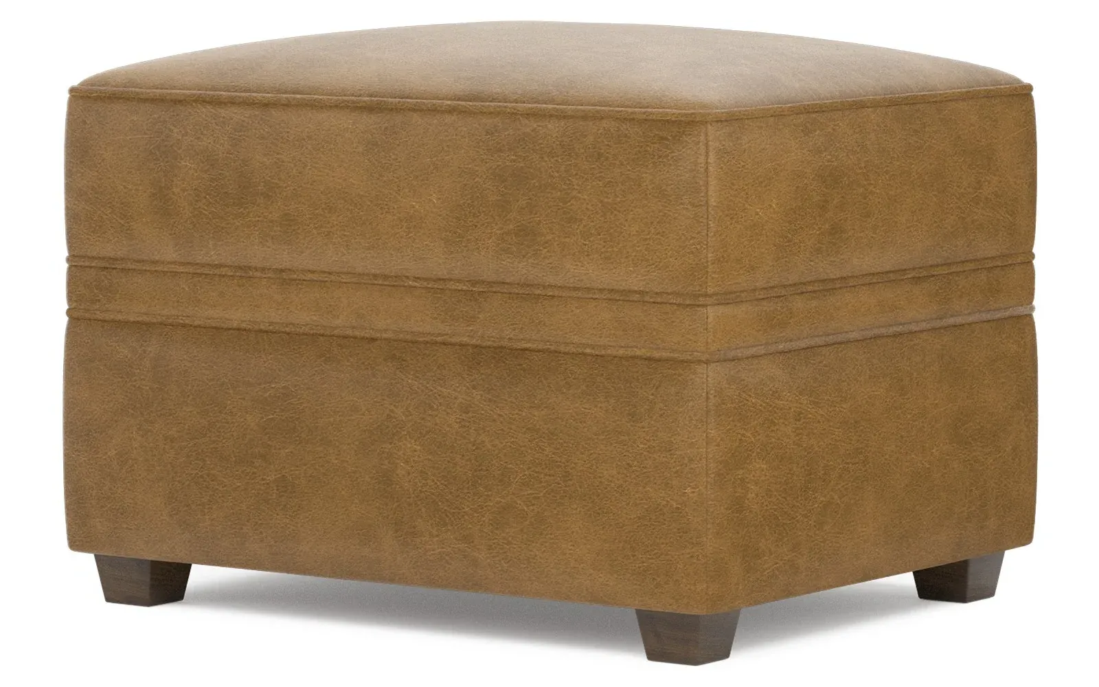 Romilly Ottoman - Butterscotch, Leather