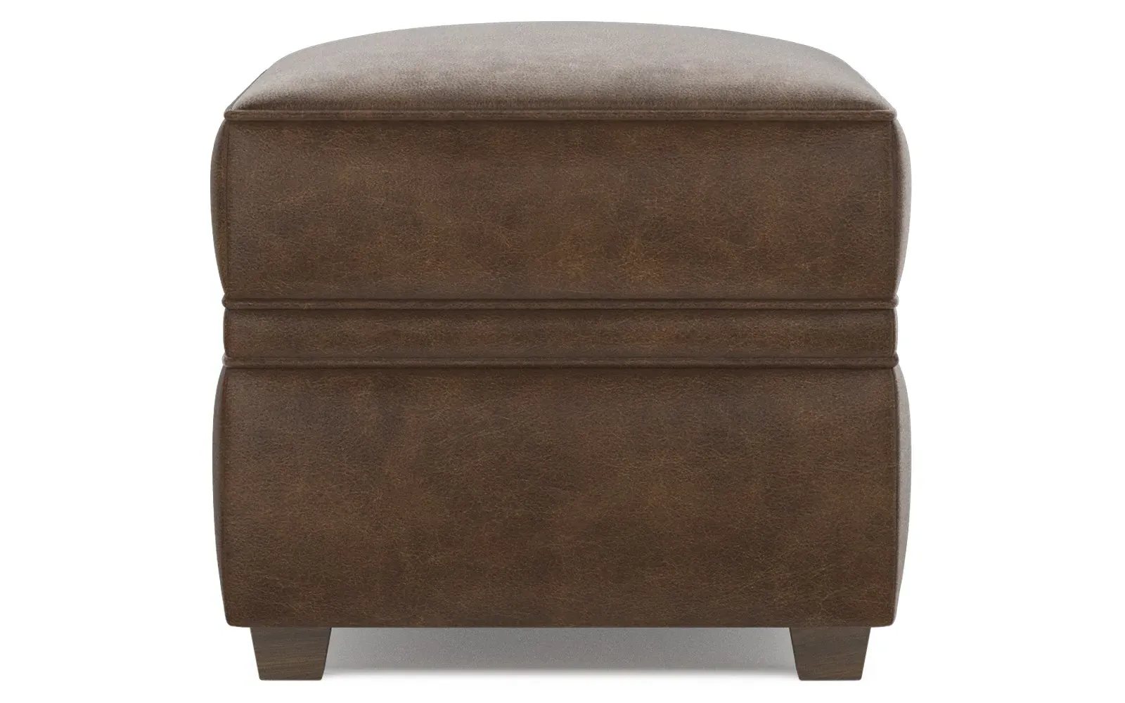 Romilly Ottoman - Saddle Brown, Leather