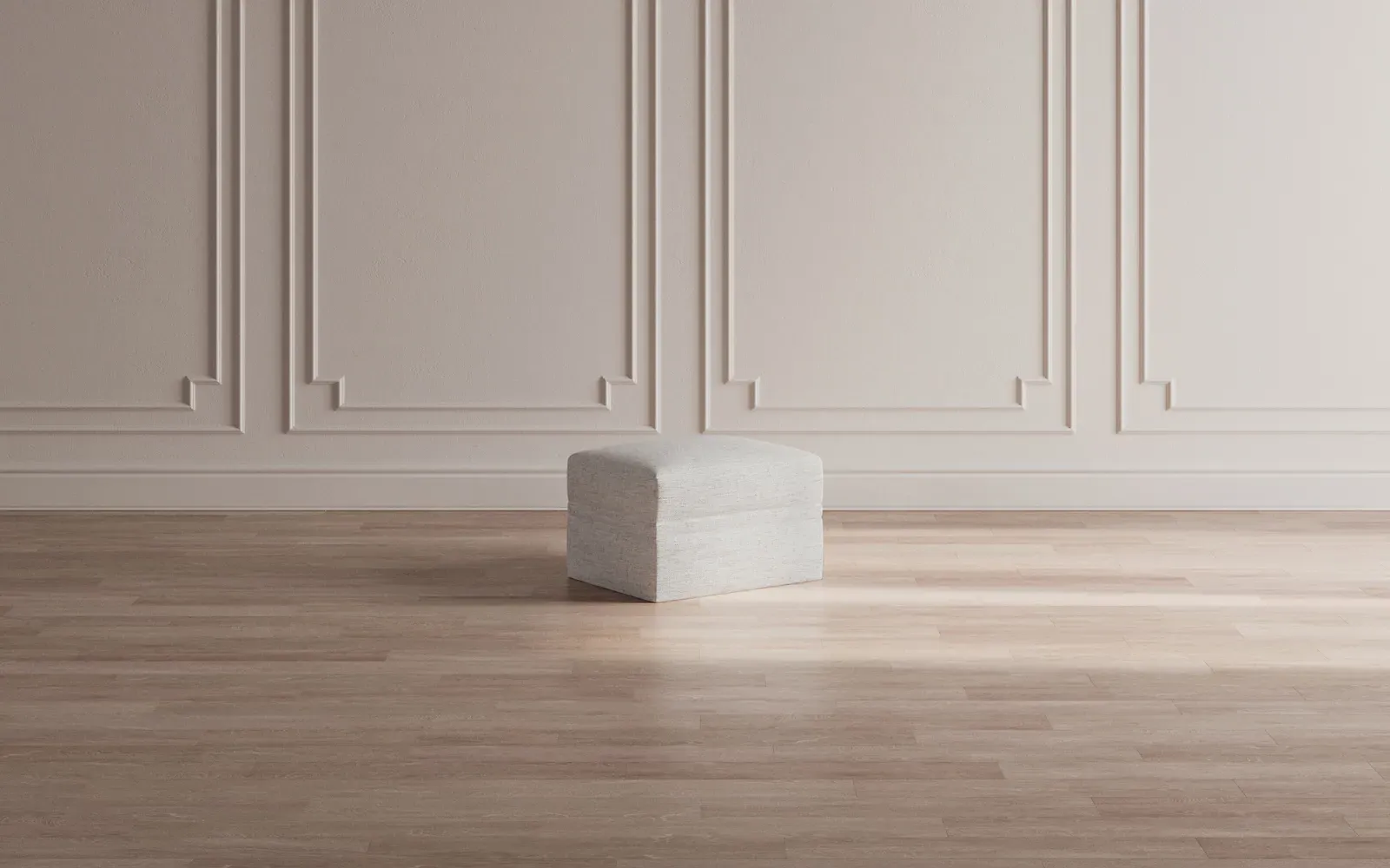 Romilly Ottoman Upholstered to Floor - Truffle