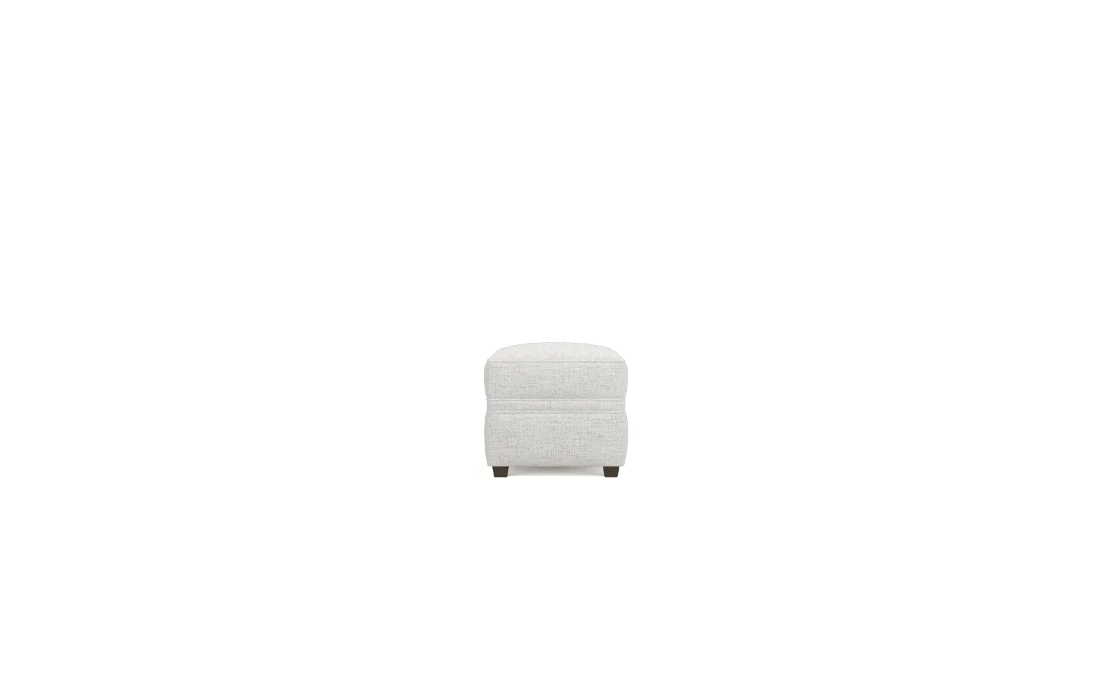 Romilly Ottoman with Espresso Legs - Heathered Ivory
