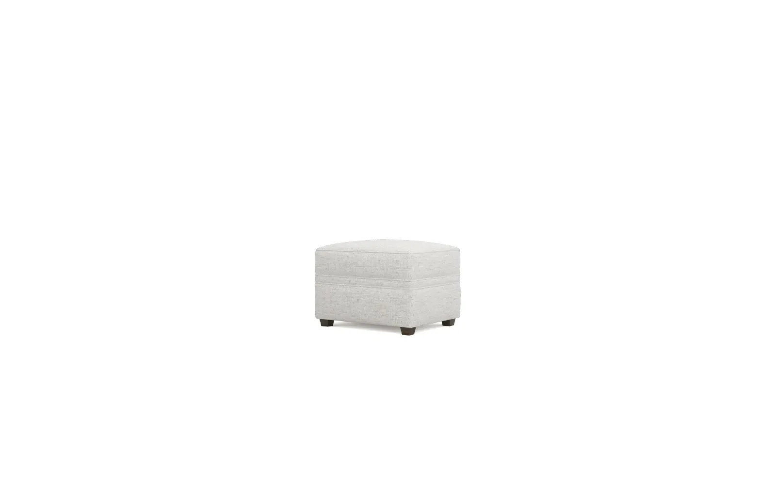 Romilly Ottoman with Espresso Legs - Heathered Ivory