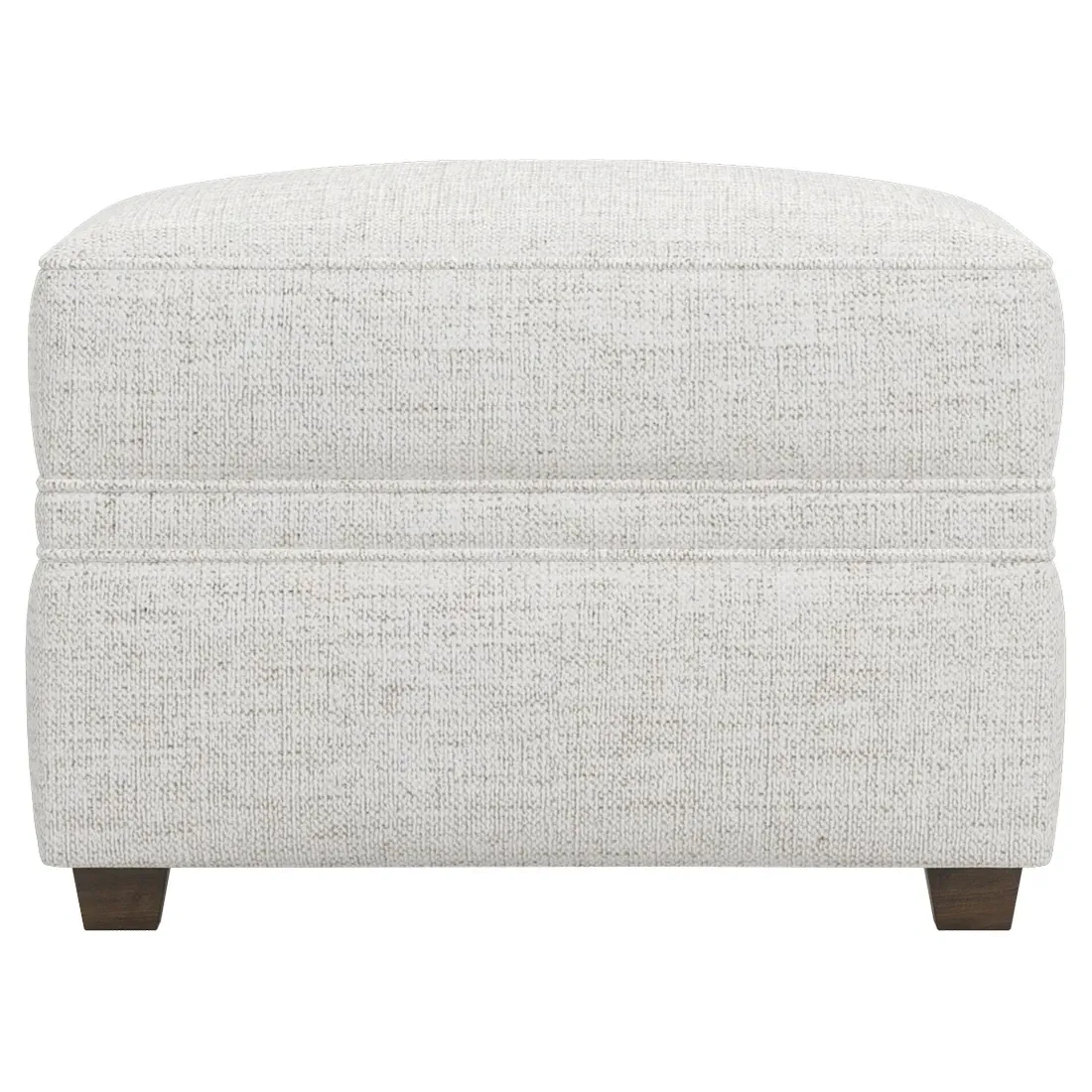 Romilly Ottoman with Espresso Legs - Heathered Ivory