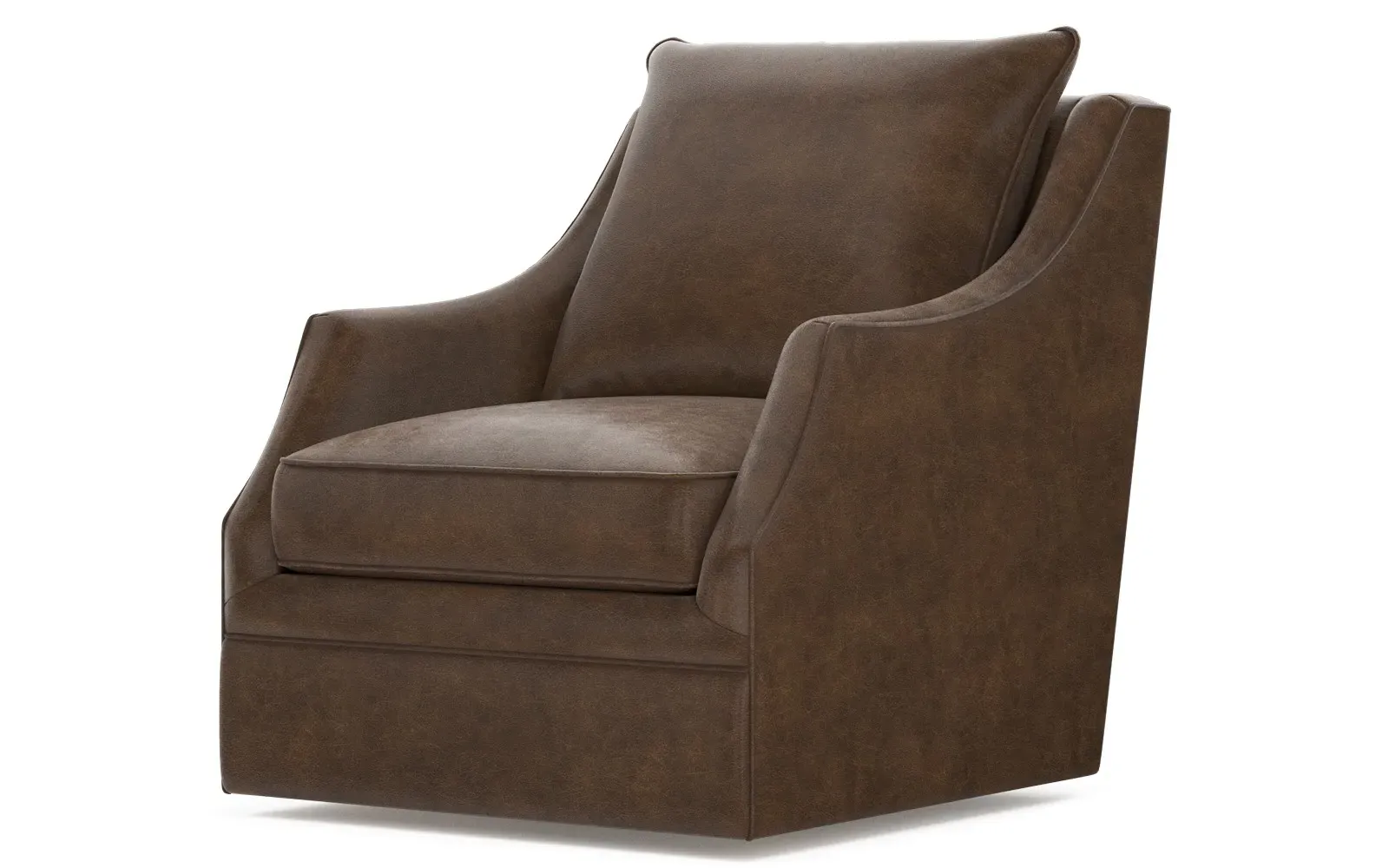 Romilly Swivel Chair - Saddle Brown, Leather