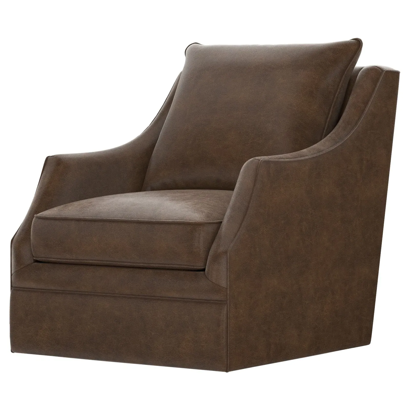Romilly Swivel Chair - Saddle Brown, Leather