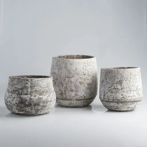 Romina Medium Cement Planter - Distressed Grey