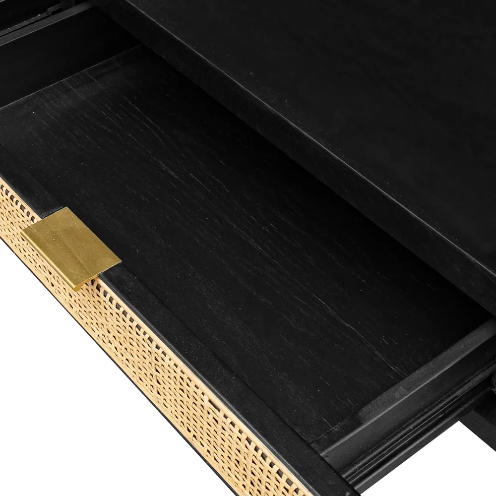 Ronaldo 2 Drawer Desk - Black, Oak