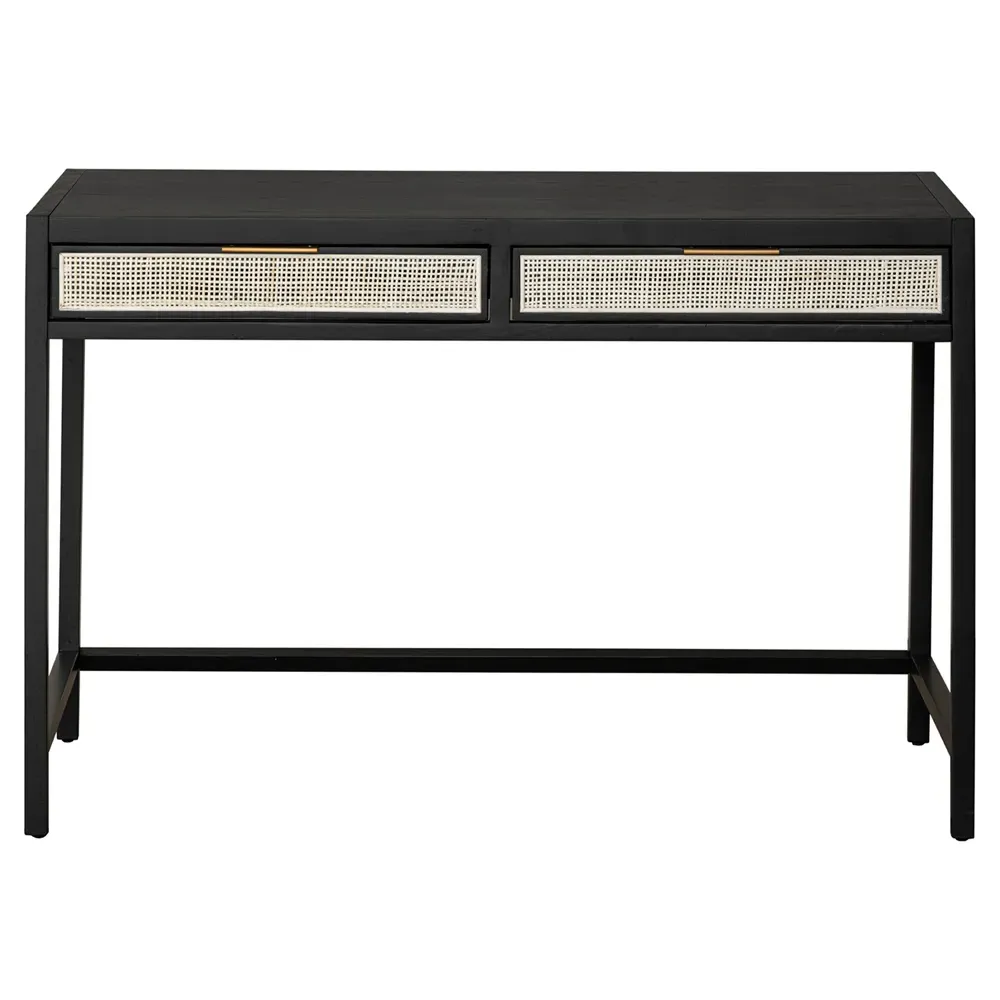 Ronaldo 2 Drawer Desk - Black, Oak image