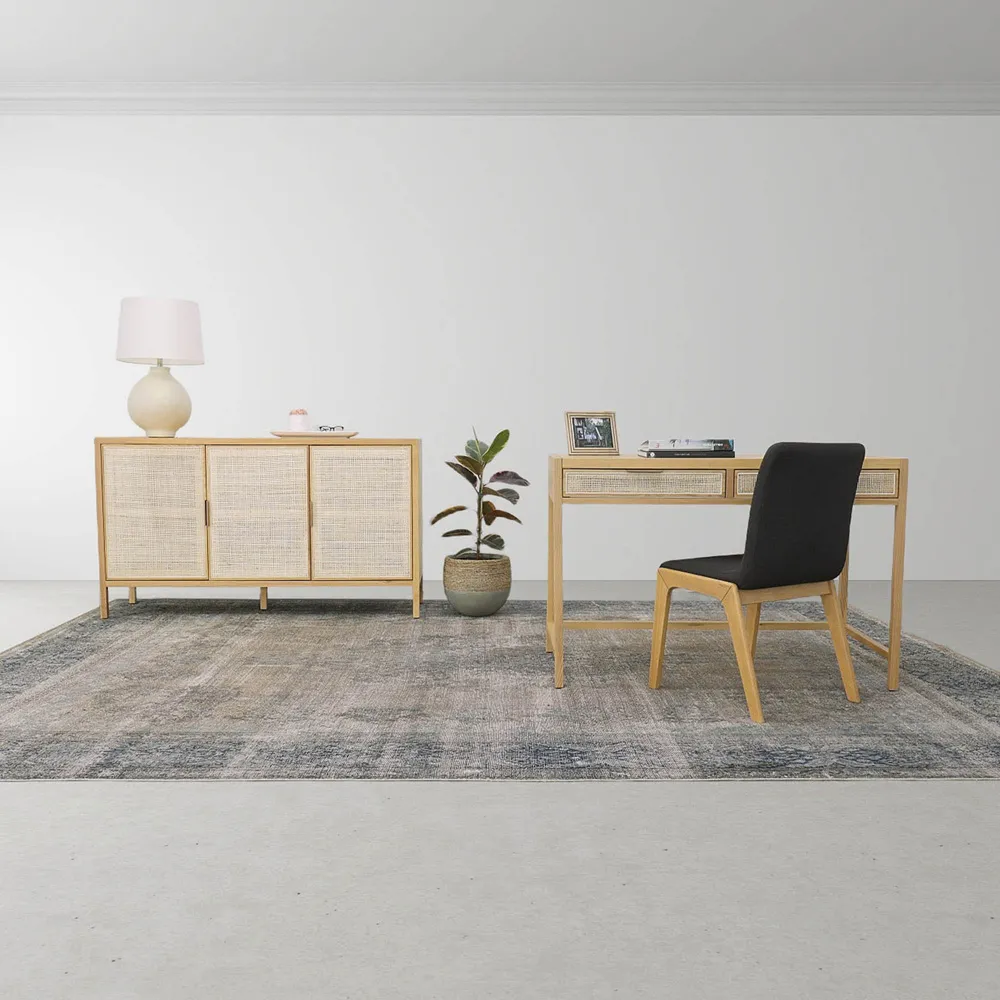 Ronaldo 2 Drawer Desk - Natural Brown, Oak