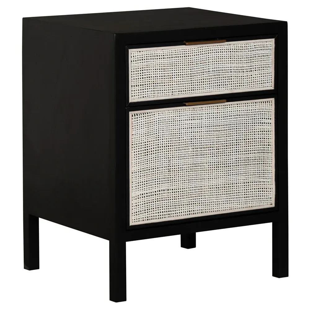 Ronaldo 2 Drawer Office Cabinet - Black, Pine