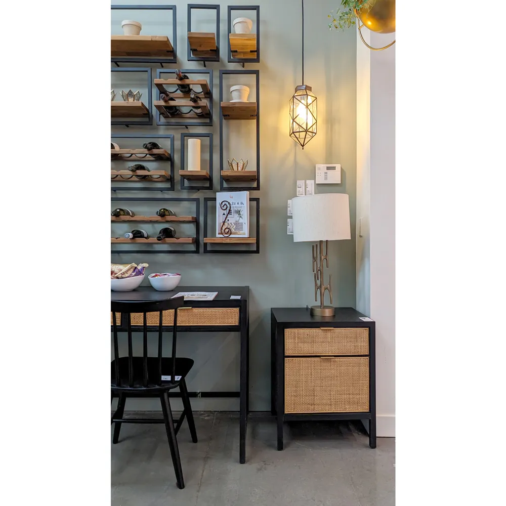 Ronaldo 2 Drawer Office Cabinet - Black, Pine