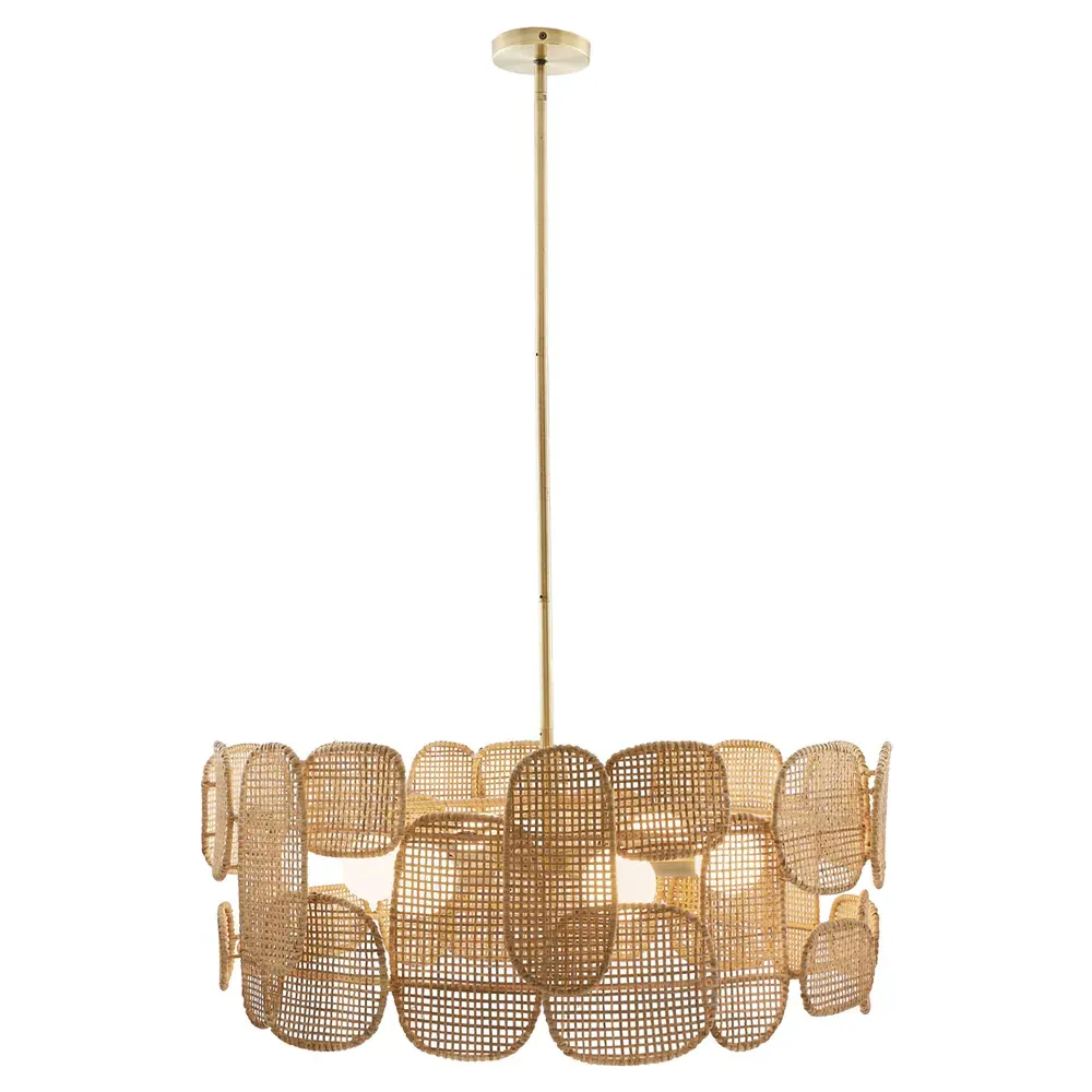 Ronaldo Chandelier - Beige, Rattan