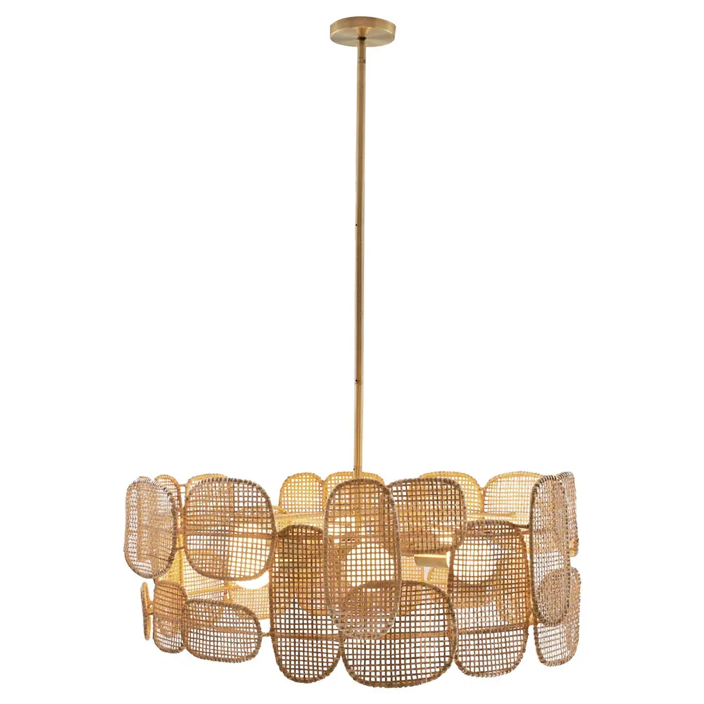 Ronaldo Chandelier - Beige, Rattan