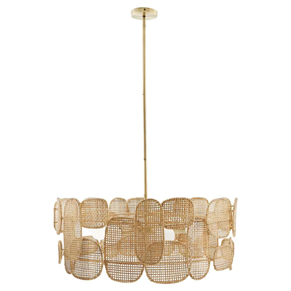 Ronaldo Chandelier - Beige, Rattan