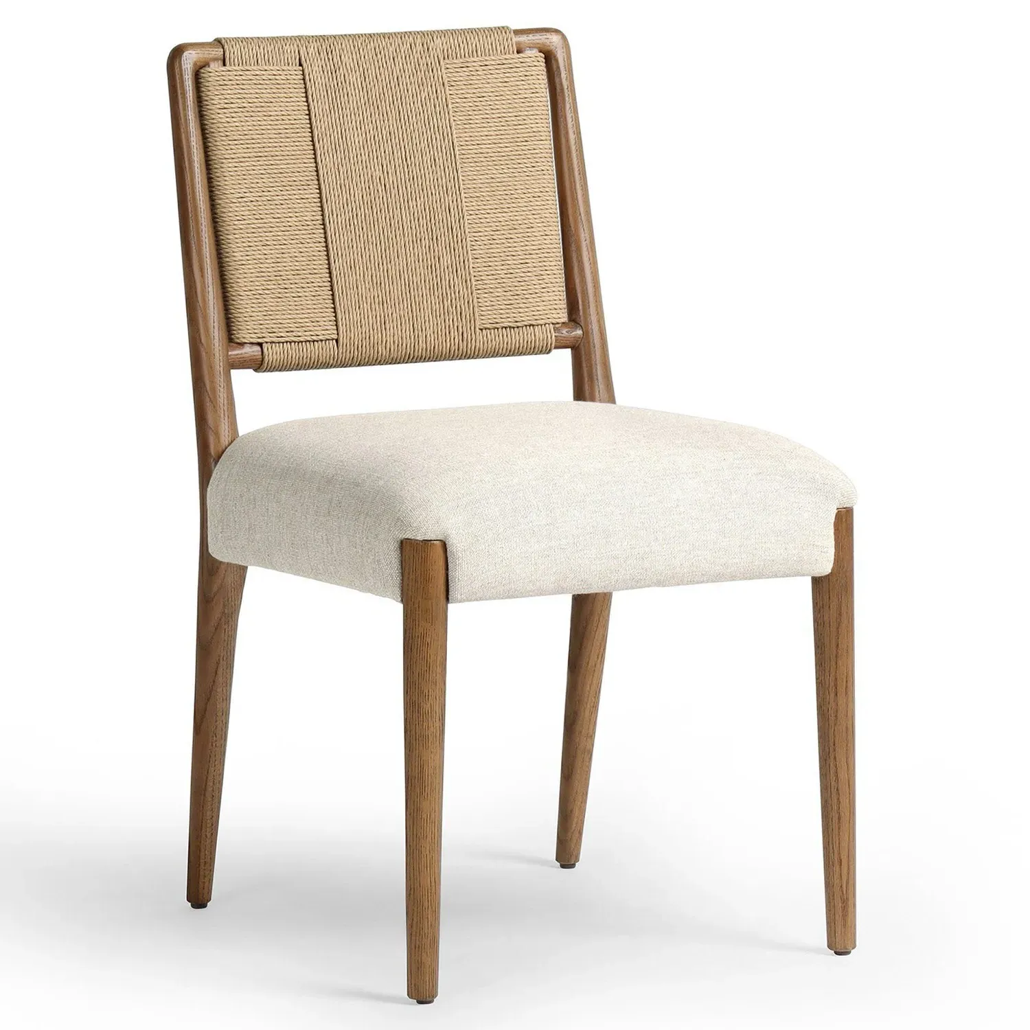 Ronan Woven Rush Dining Side Chair - Beige, Oak