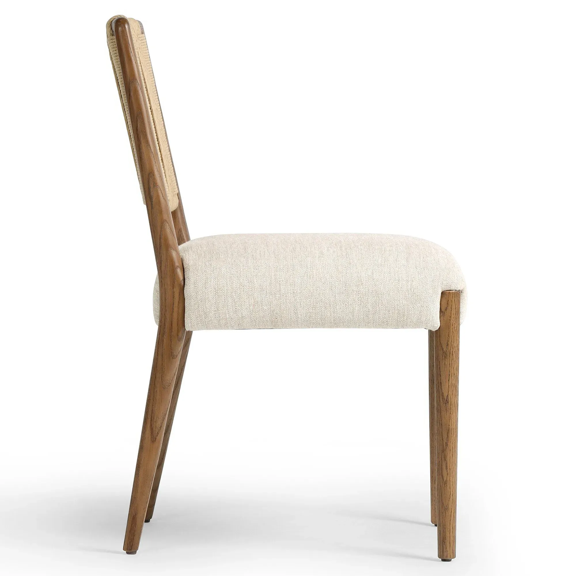 Ronan Woven Rush Dining Side Chair - Beige, Oak