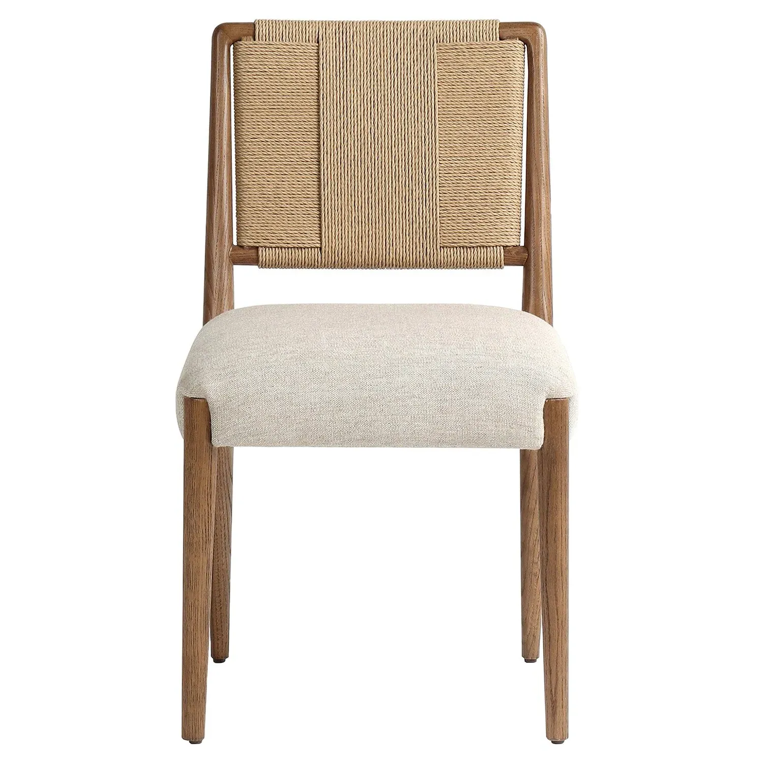 Ronan Woven Rush Dining Side Chair - Beige, Oak image