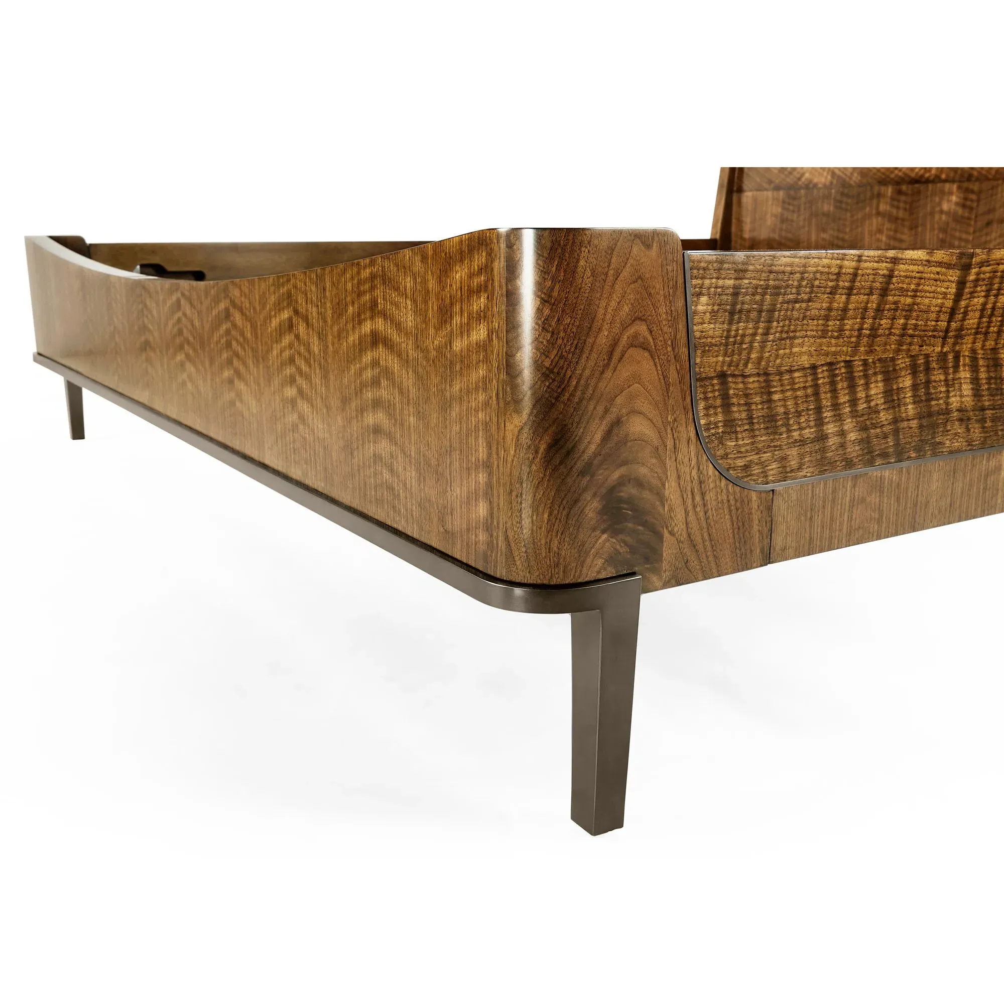 Ronin King Size Bed Frame - Brown, Walnut