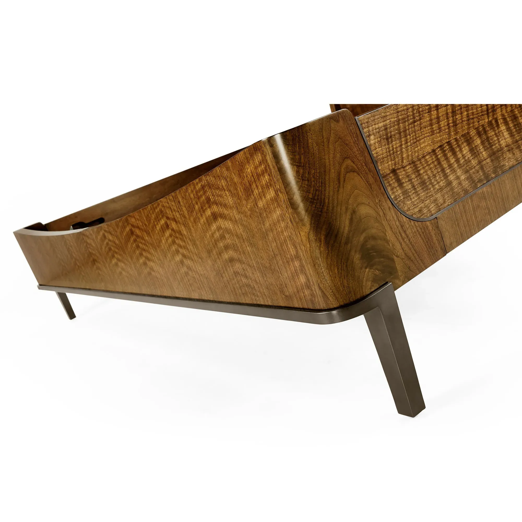 Ronin King Size Bed Frame - Brown, Walnut