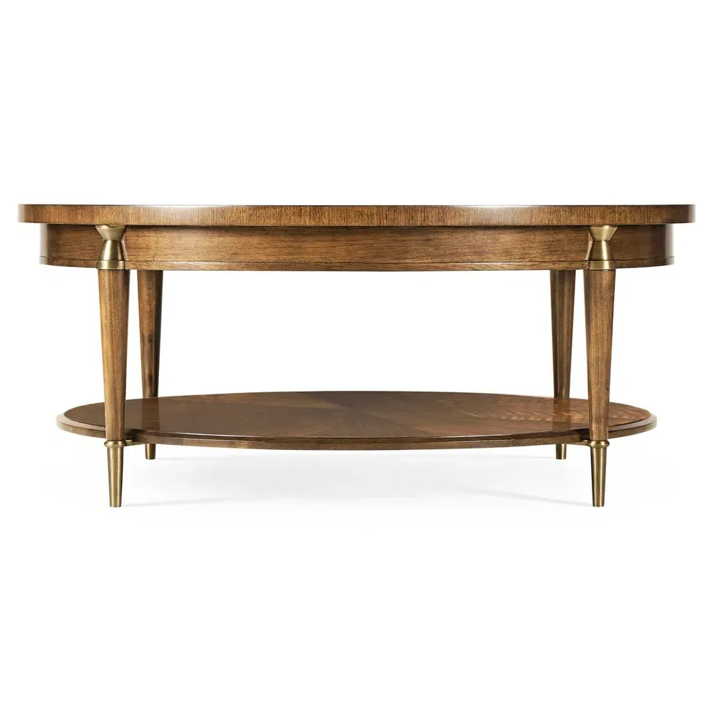 Ronin Round Coffee Table - Brown, Walnut