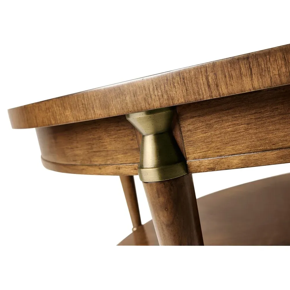 Ronin Round Coffee Table - Brown, Walnut