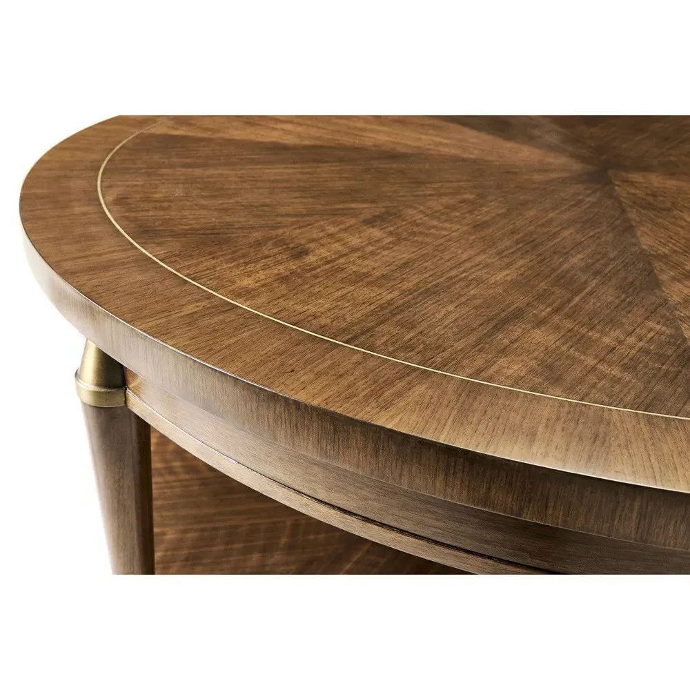 Ronin Round Coffee Table - Brown, Walnut