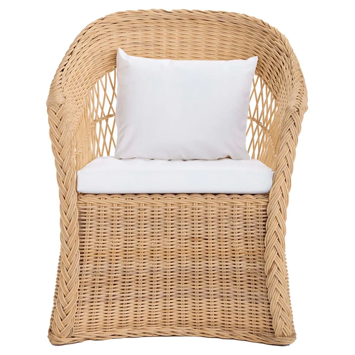 Rory Arm Chair - White, Rattan