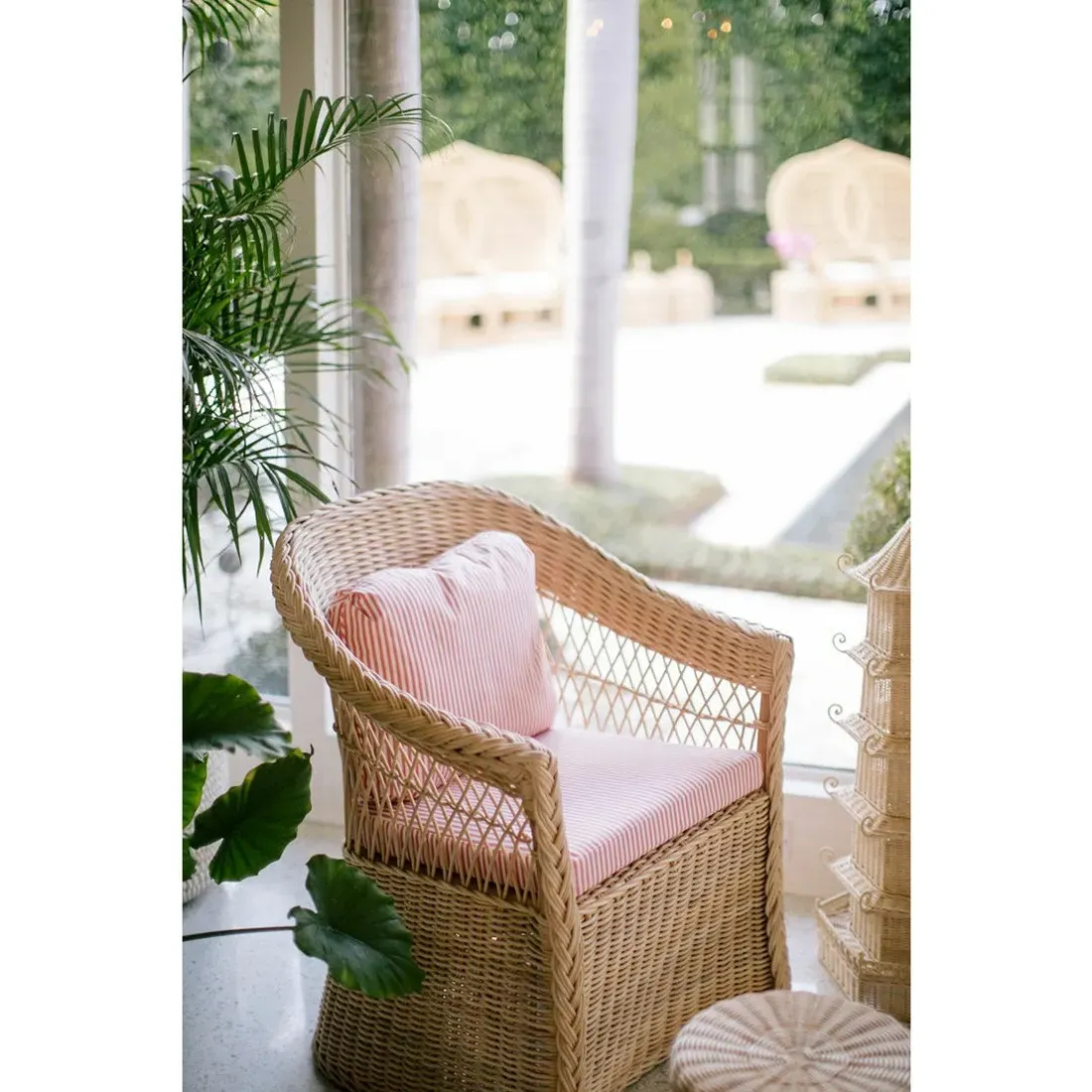 Rory Arm Chair - White, Rattan