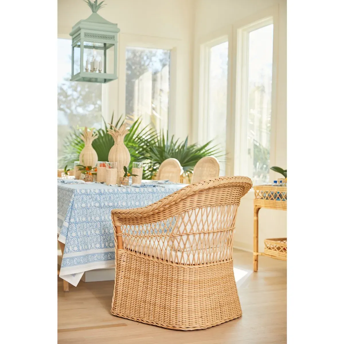 Rory Arm Chair - White, Rattan