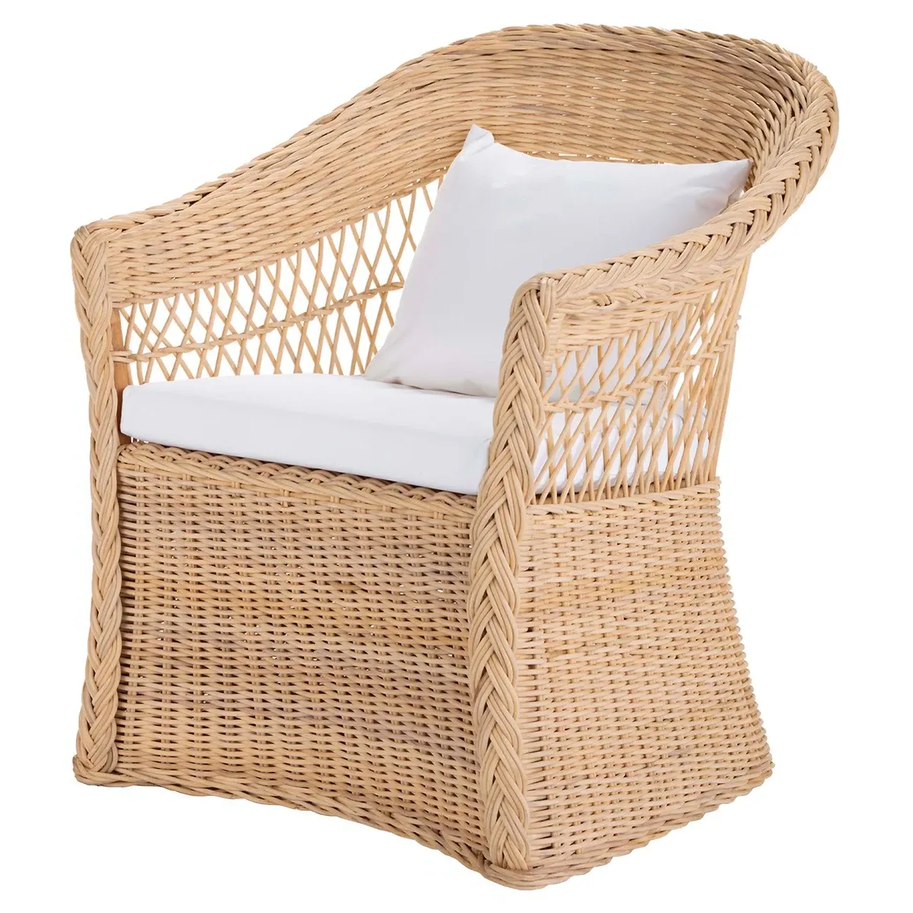 Rory Arm Chair - White, Rattan image