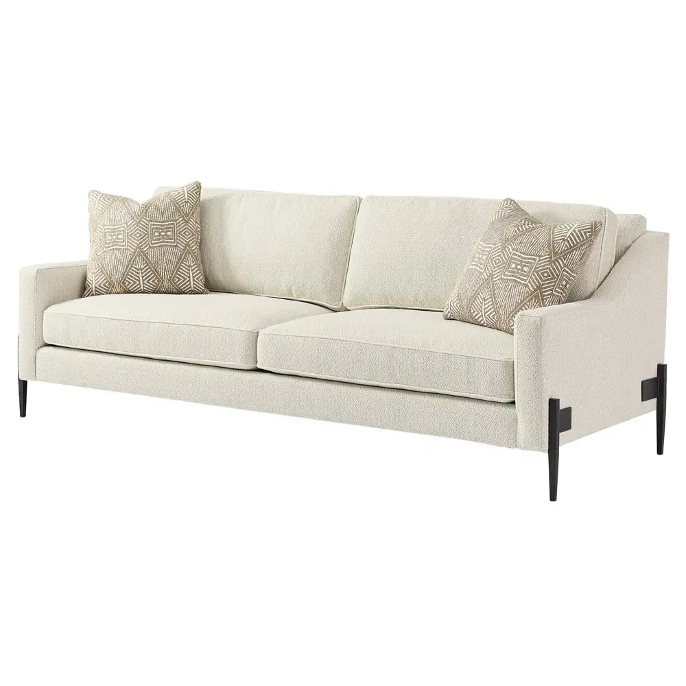 Rosalie 85" Sofa - Cream, Black Iron