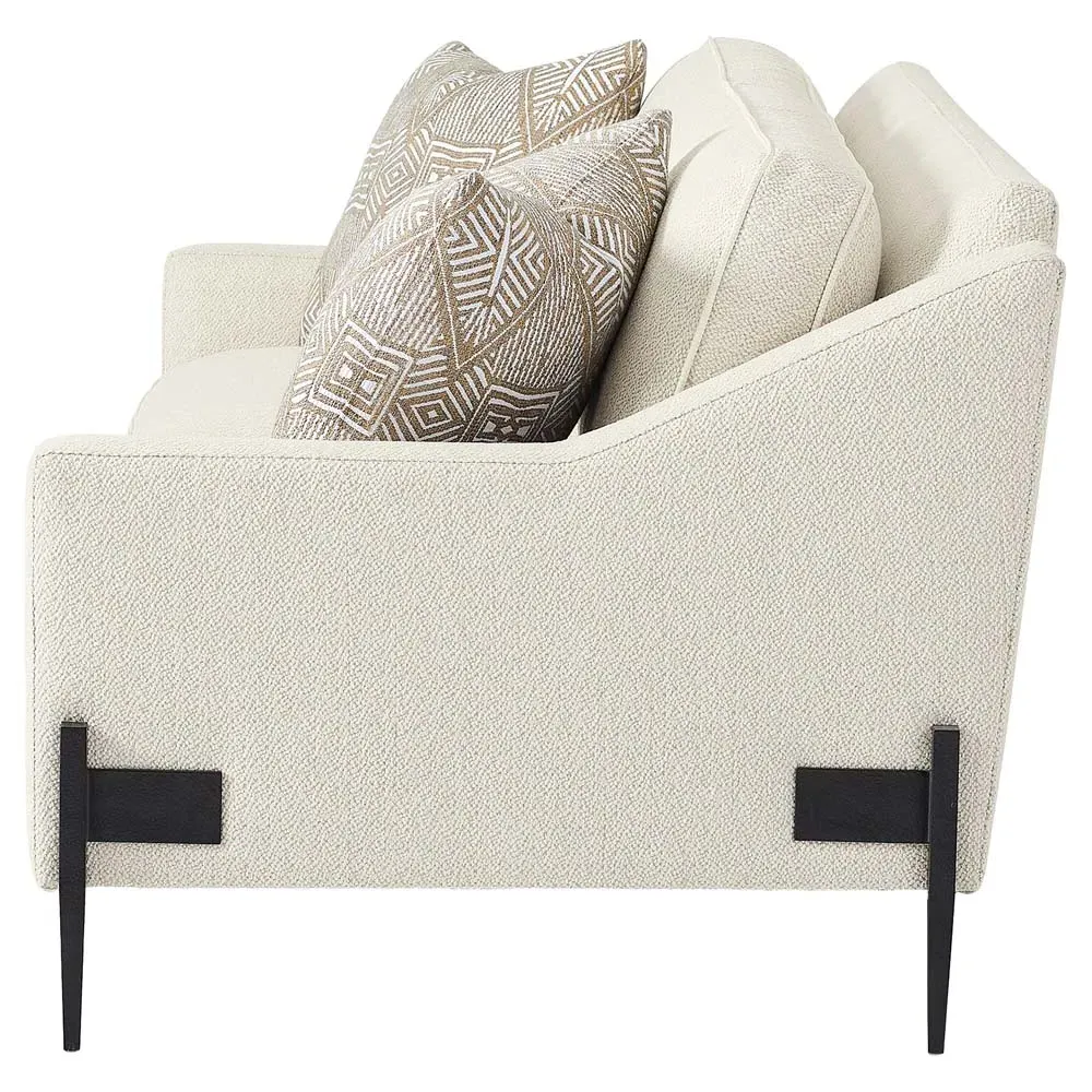 Rosalie 85" Sofa - Cream, Black Iron