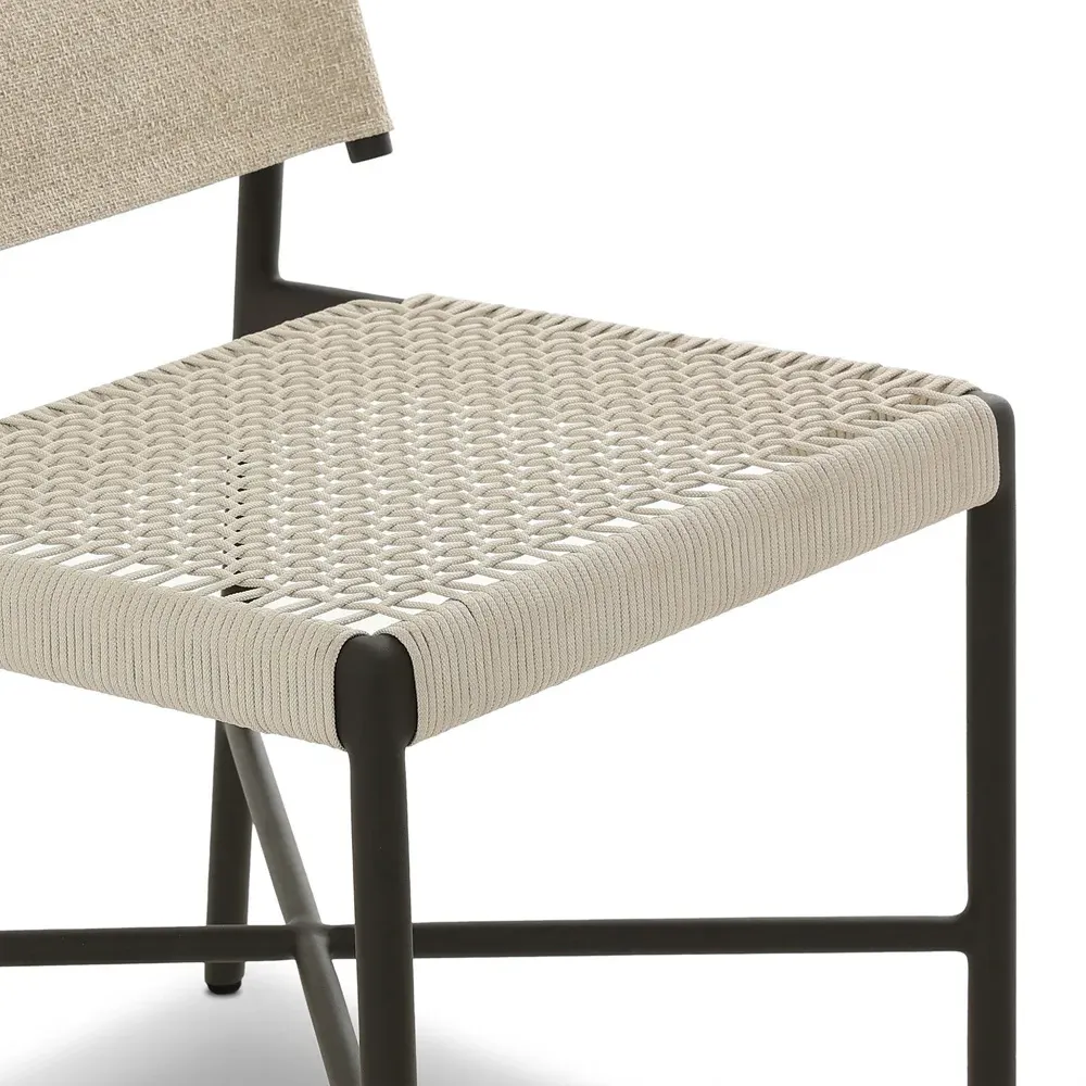 Rosalie Outdoor Dining Chair - Beige, Aluminum