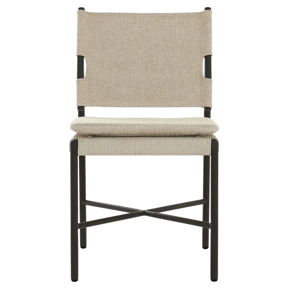 Rosalie Outdoor Dining Chair - Beige, Aluminum image