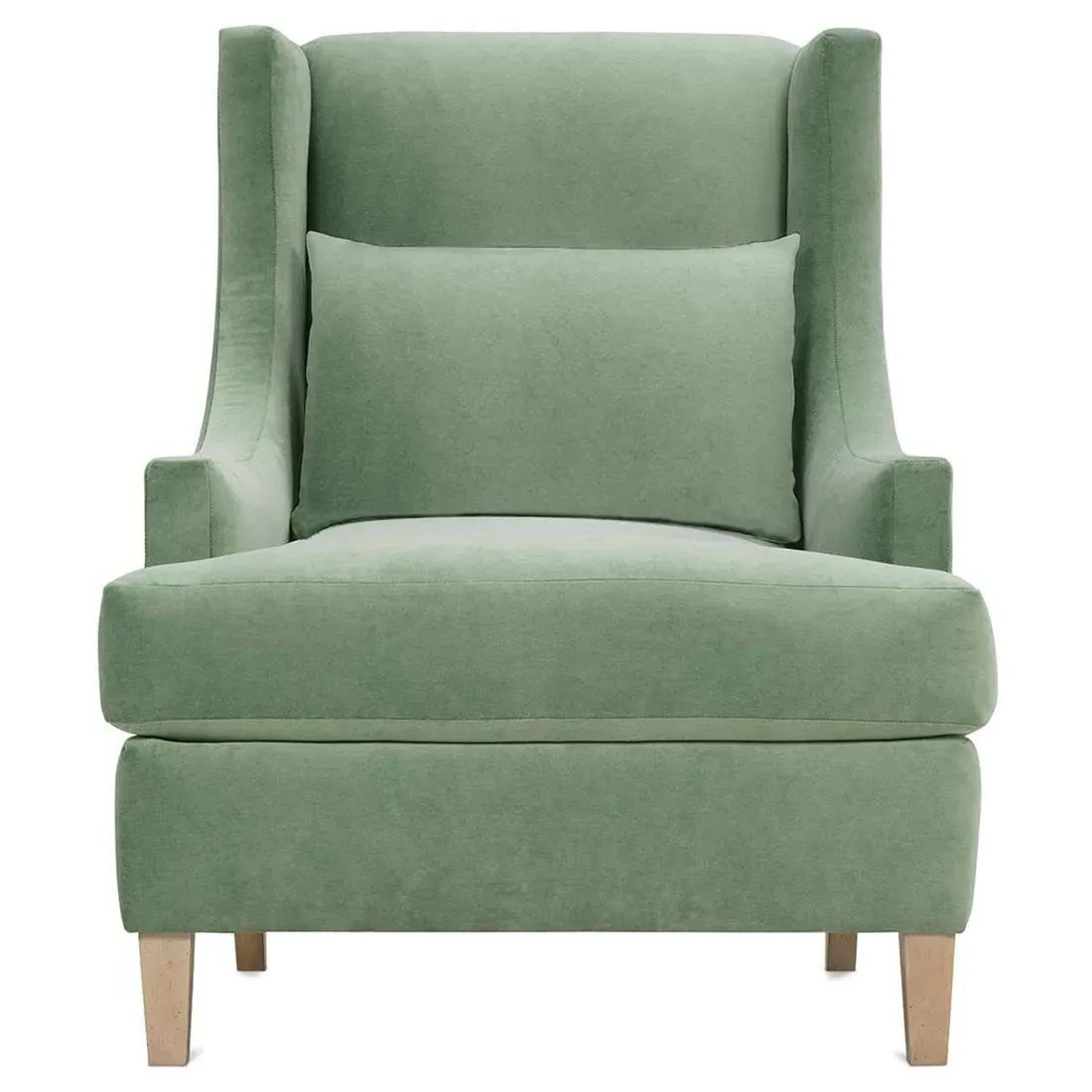 Rosalie Wingback Arm Chair - Green, Oak image