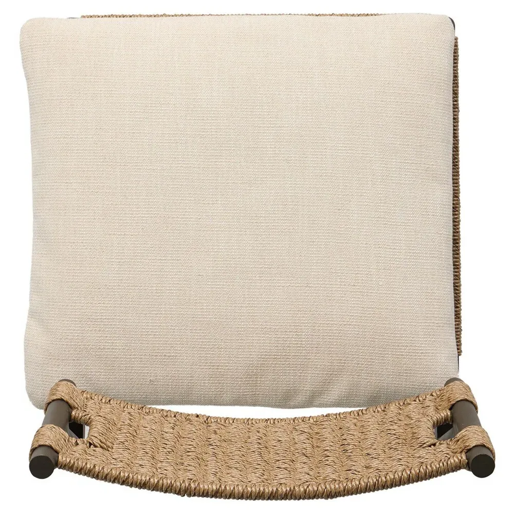 Rosalie Woven Wicker Outdoor Bar Stool - Black, Aluminum