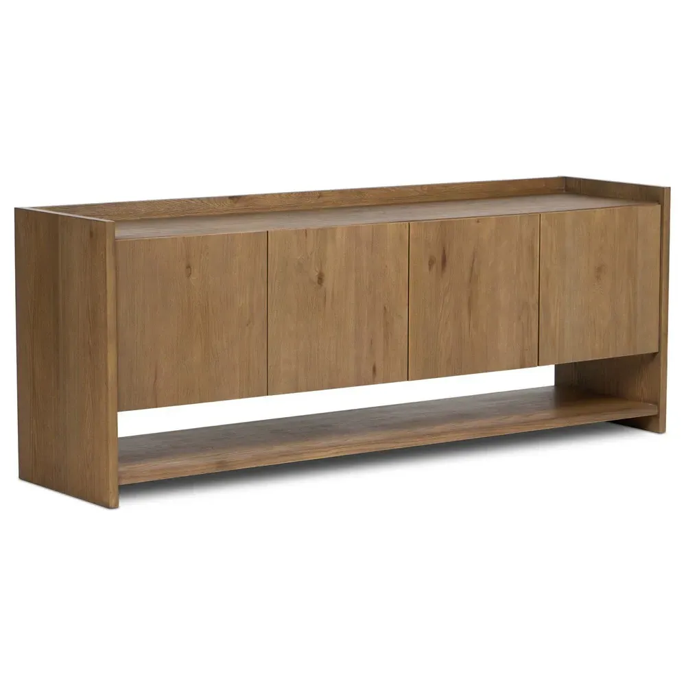 Rosalina 86" Media Console - Warm Oak