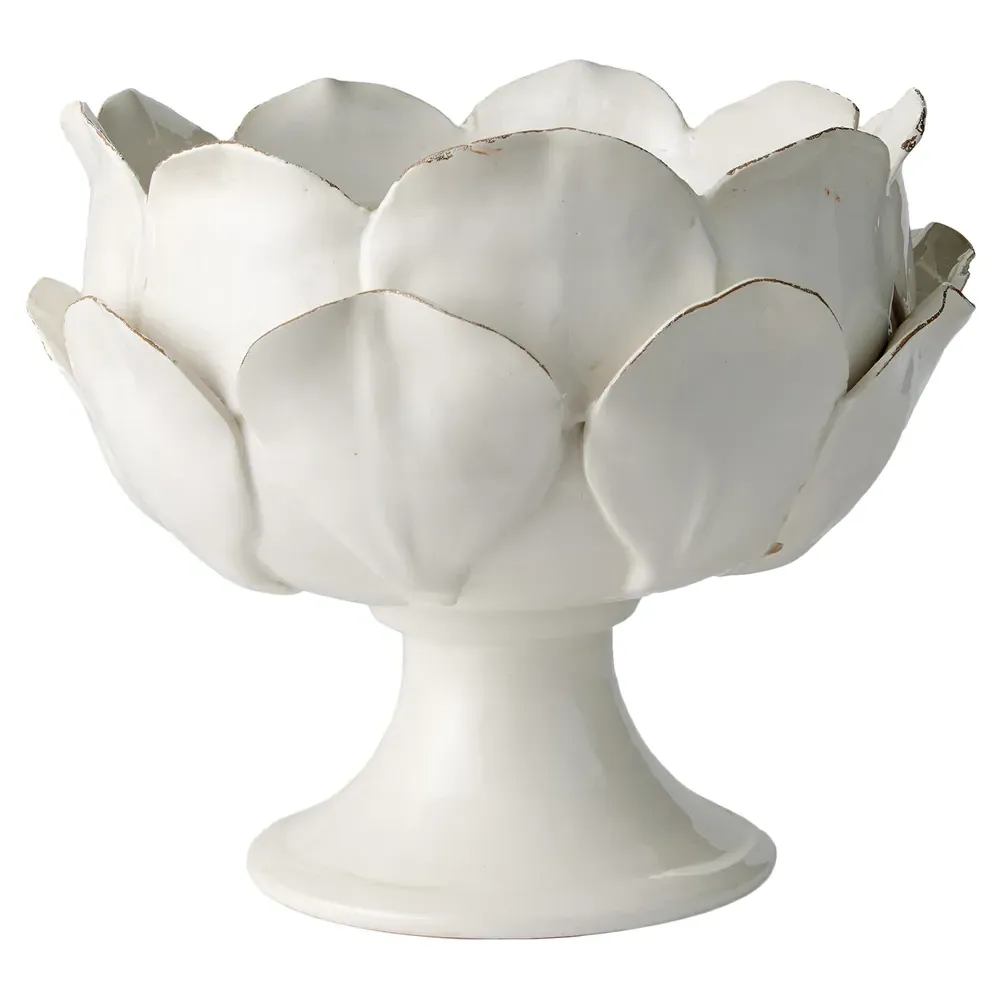 Rosalle Floral Bowl - White, Ceramic