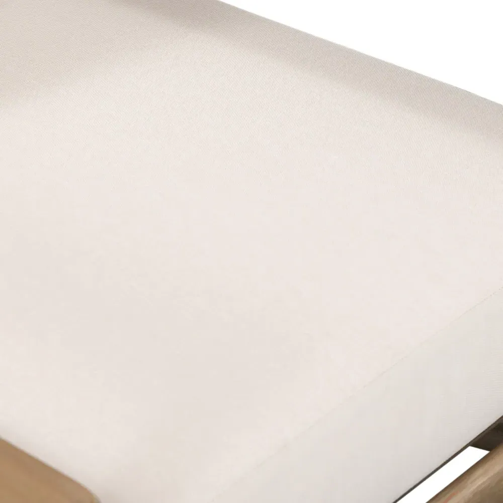 Rose Coastal Beach Upholstered Rope Back Outdoor Lounge Chair - Off White