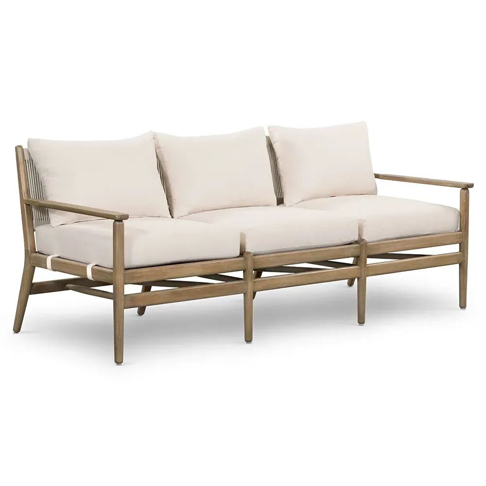 Rose Coastal Large Outdoor Sofa - Beige, Eucalyptus