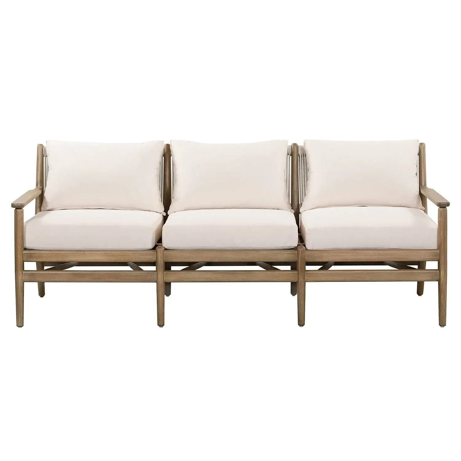 Rose Coastal Large Outdoor Sofa - Beige, Eucalyptus image