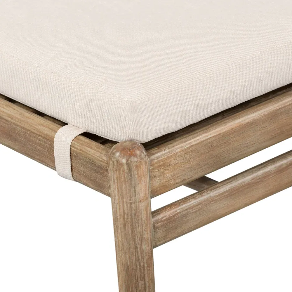 Rose Upholstered Woven Rope Outdoor Dining Chair - Off White