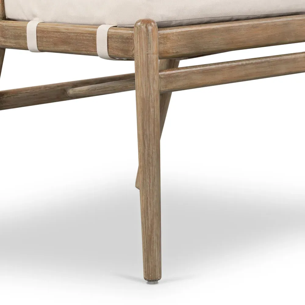 Rose Upholstered Woven Rope Outdoor Dining Chair - Off White