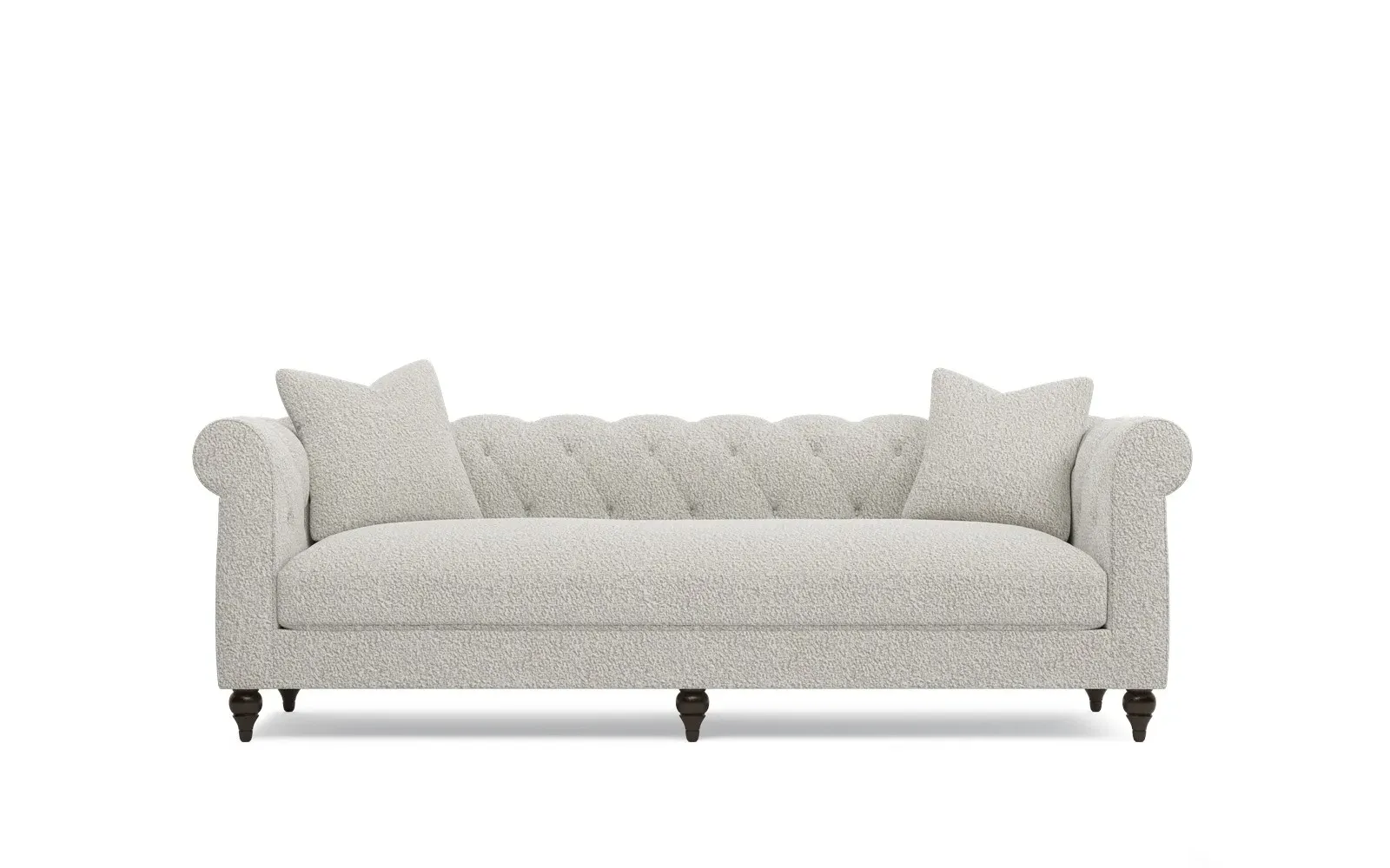 Rosehill 3-Seater Sofa with Tufted Back - Cloud Grey, Bouclé