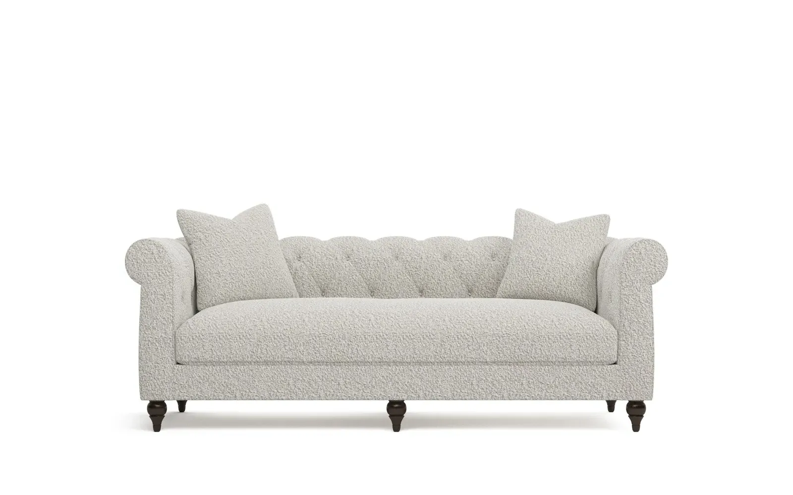 Rosehill 3-Seater Sofa with Tufted Back - Cloud Grey, Bouclé