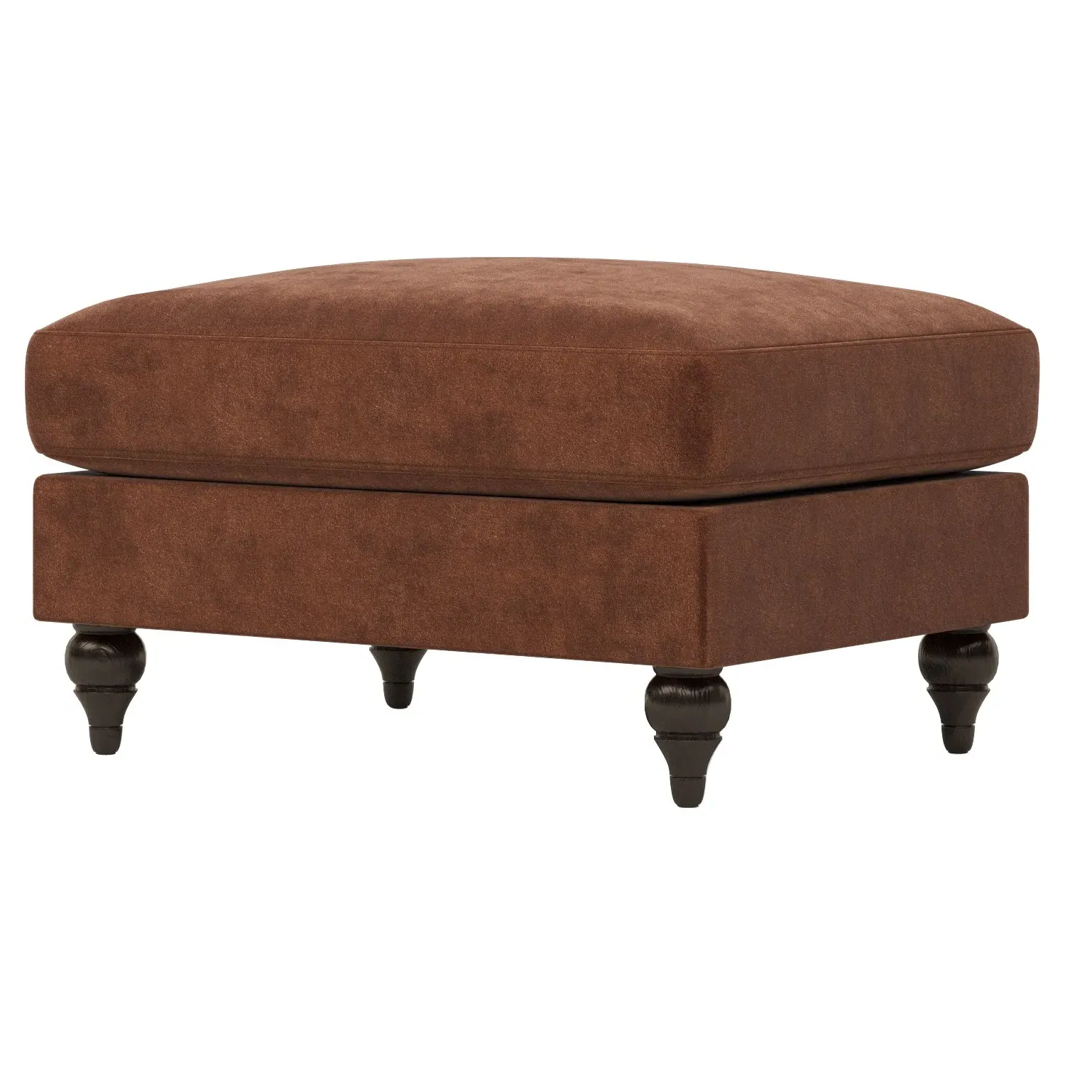 Rosehill Ottoman - Chocolate Mousse, Performance Velvet
