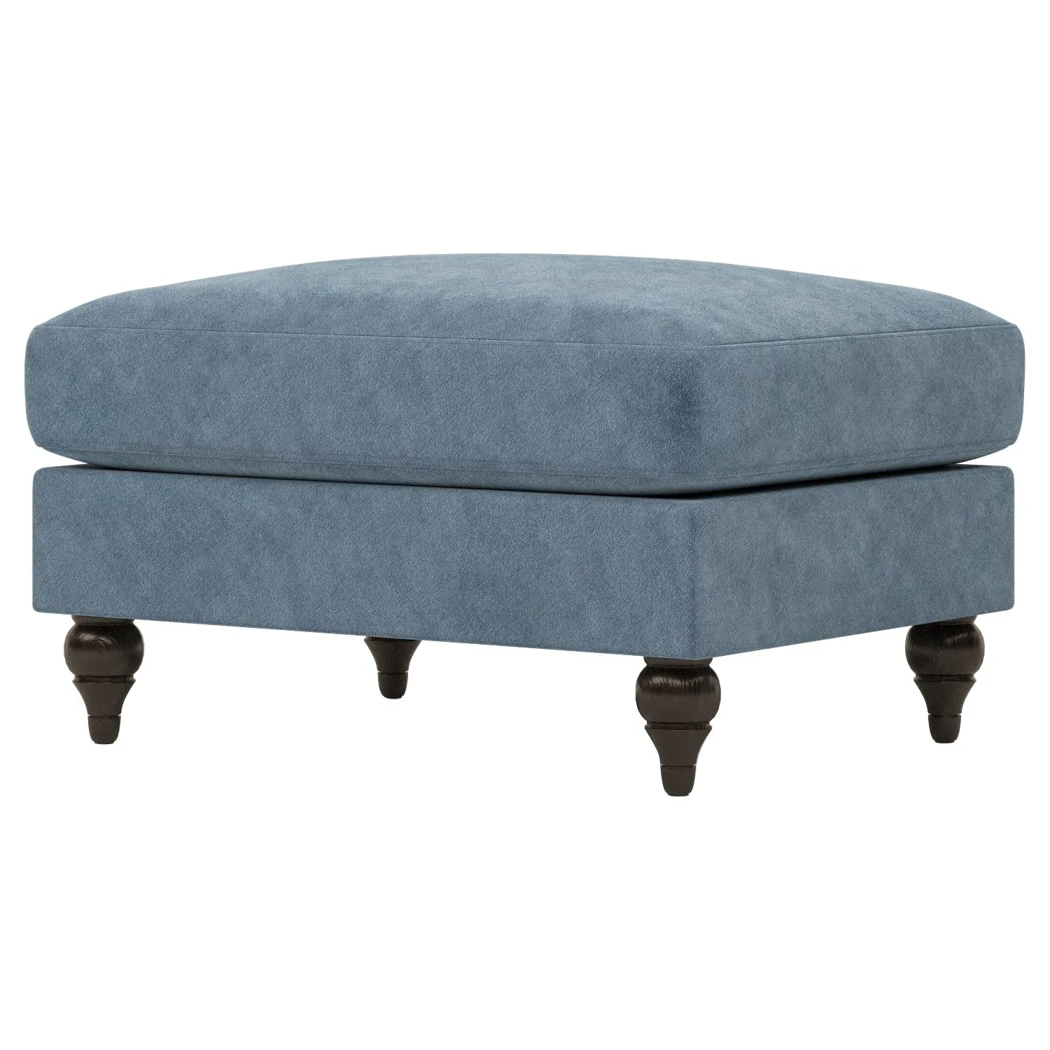 Rosehill Ottoman - Twilight Blue, Performance Velvet