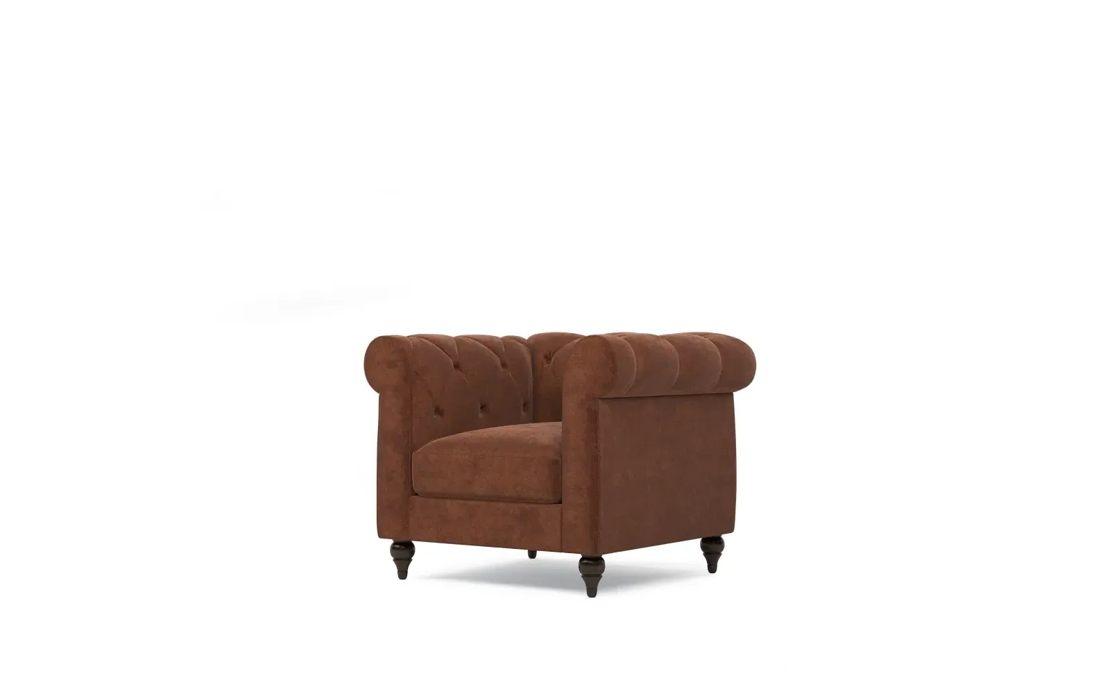 Rosehill Tufted Accent Chair - Chocolate Mousse, Performance Velvet