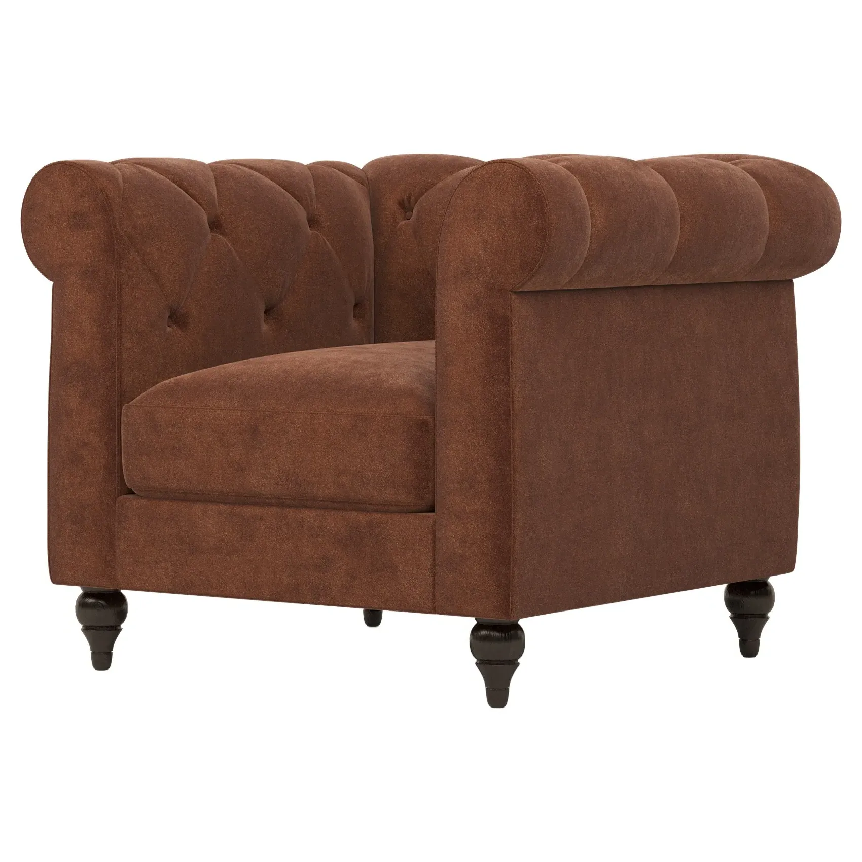 Rosehill Tufted Accent Chair - Chocolate Mousse, Performance Velvet