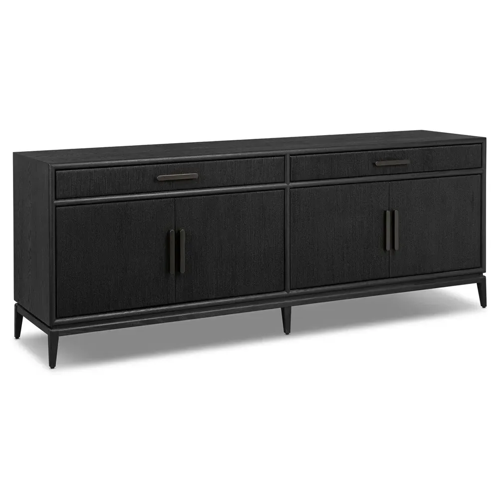 Rosenell Woven Rush Sideboard - Black, Oak
